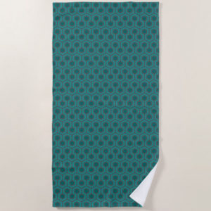 Room237 beach towel teal retro 1970s abstract pattern