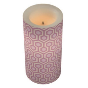 Room237 led candle pink pastel sparkle pattern angled