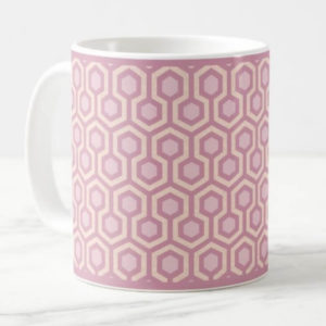 Room237 mug classic pink pastel sparkle pattern angle