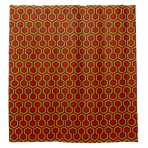 Room237 shower curtain orange retro 1970s abstract pattern