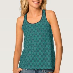 Room237 tanktop women teal retro 1970s abstract pattern