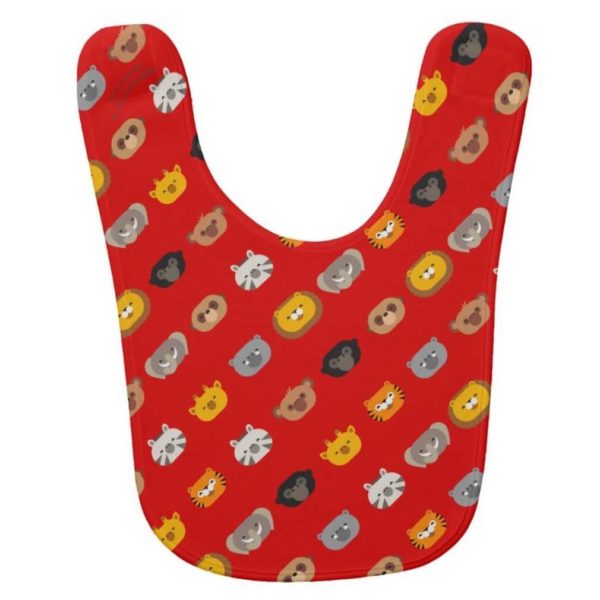 baby bib animal friends party cute red