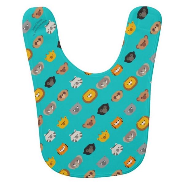 baby bib animal friends party cute teal turquoise