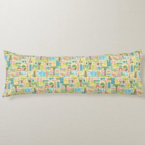 day in the jungle body pillow colorful animals pattern