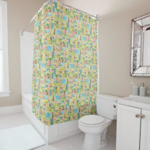 day in the jungle shower curtain colorful animals pattern lifestyle