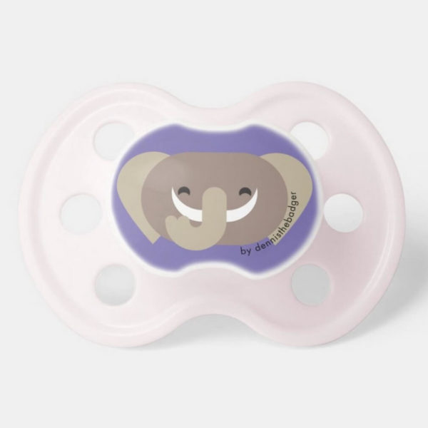 pacifier baby dummy elephant cute animal friends purple pink