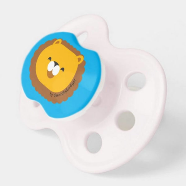 pacifier baby dummy lion cute animal friends blue pink 2