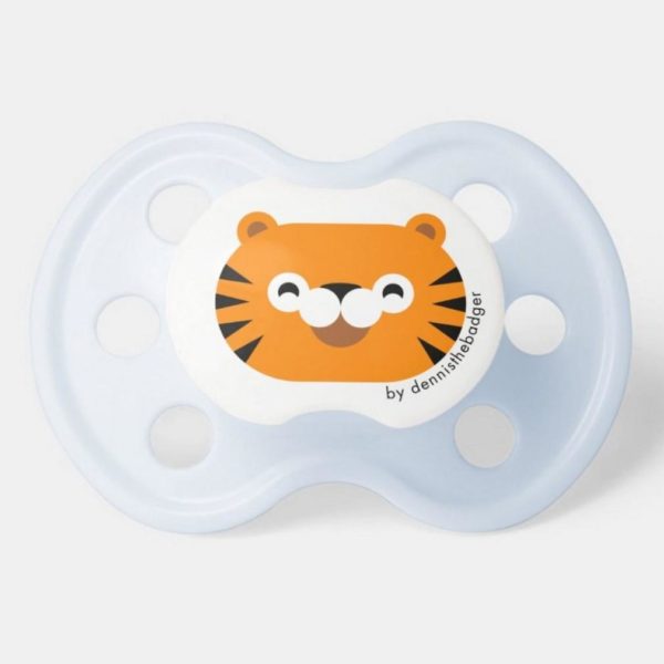 pacifier tiger baby dummy tiger cute animal friends blue