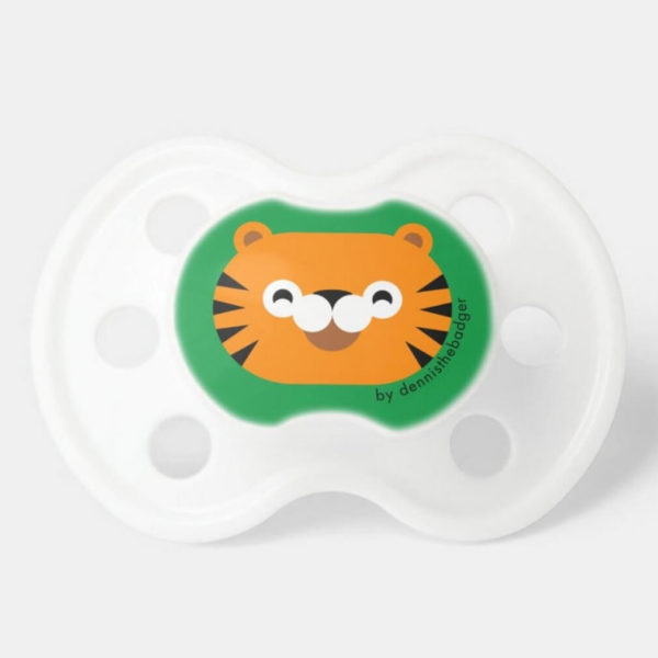 pacifier baby dummy tiger cute animal friends green