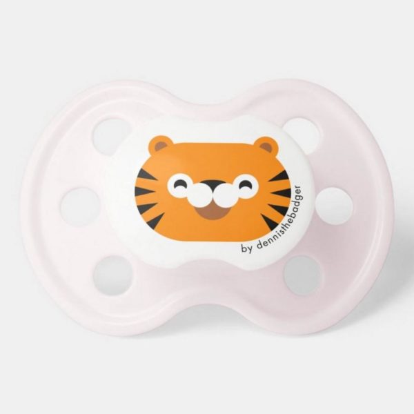 pacifier tiger baby dummy tiger cute animal friends pink